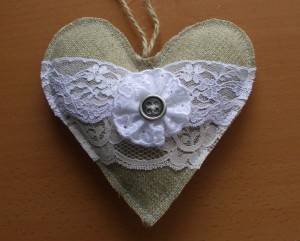 burlap heart garland