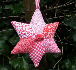 patchwork star christmas tree decoration fabric