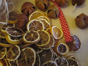 fruit garland and decorations