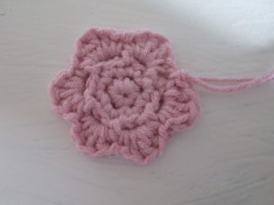 crocheted flower hair bobble