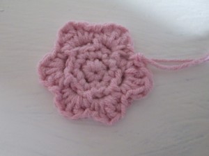 crocheted flower hair bobble