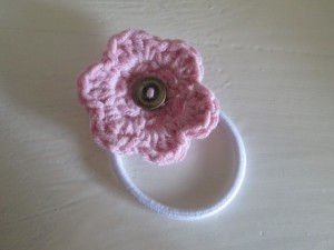 crocheted flower hair bobble