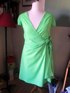 spring green wrap dress