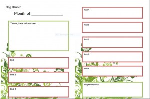free monthly printable blog planner