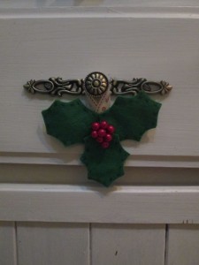 felt holly decoration