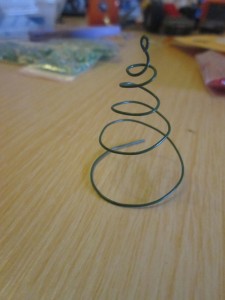 spiral tree wire and bead decoration