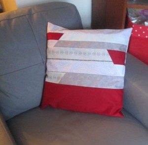 winter patchwork cushion