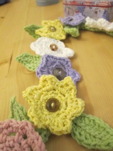 crocheted flower garland