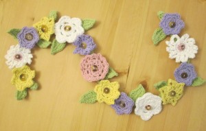 crocheted flower garland