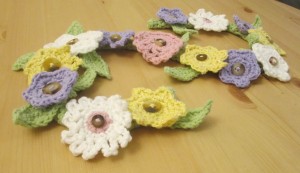 crocheted flower garland