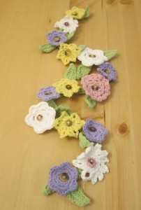 crocheted flower garland