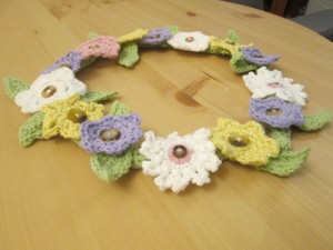 crocheted flower garland