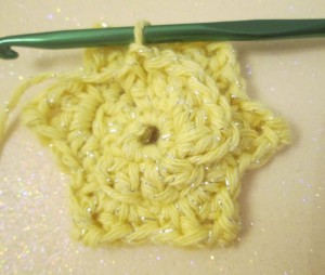 crocheted daffodil