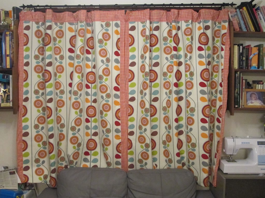 lined curtains tutorial autumn patch work cushion