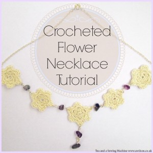 crocheted flower necklace tutorial