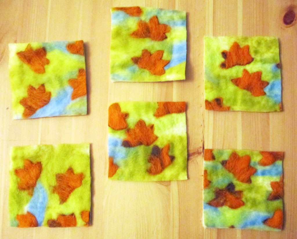 autumn felted coasters