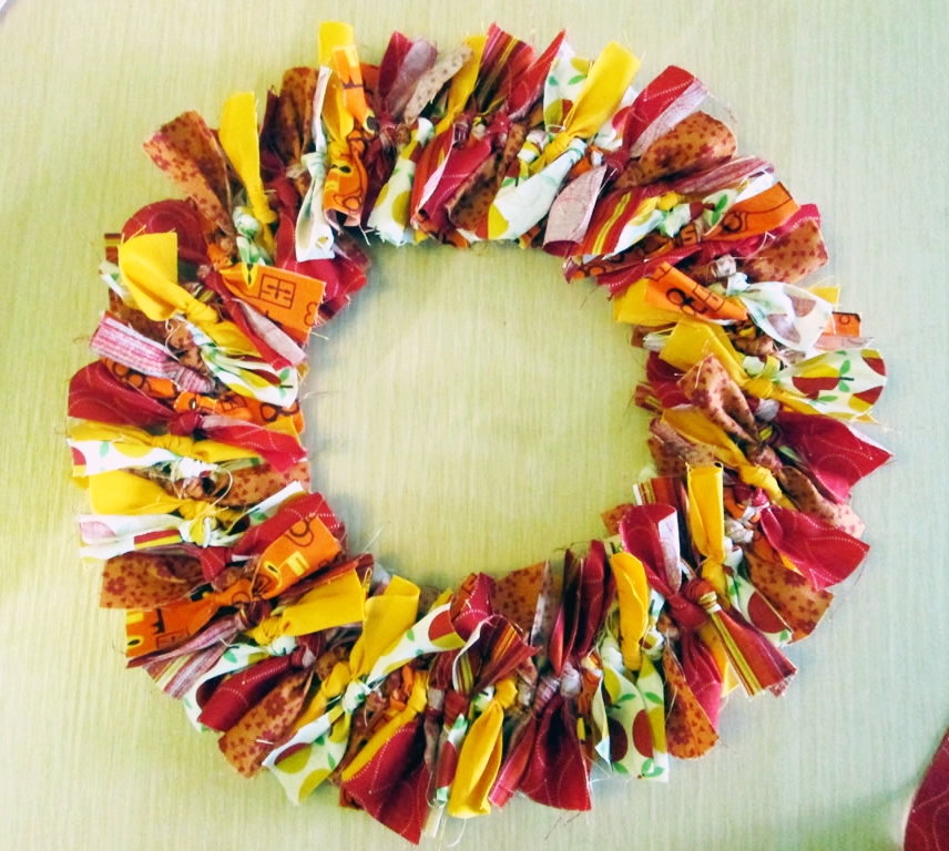 autumn tied wreath no sew