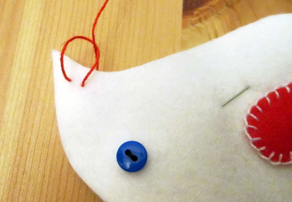 felt bird christmas decoration