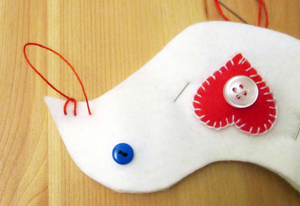 felt bird christmas decoration