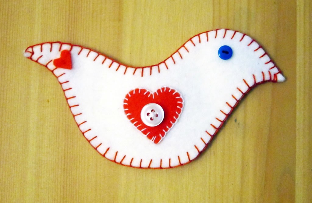 felt bird christmas decoration