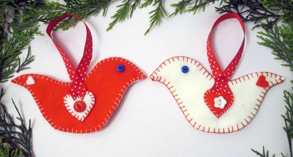 felt bird christmas decoration