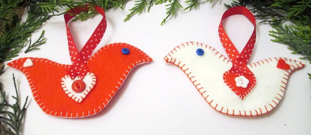 felt bird christmas decoration