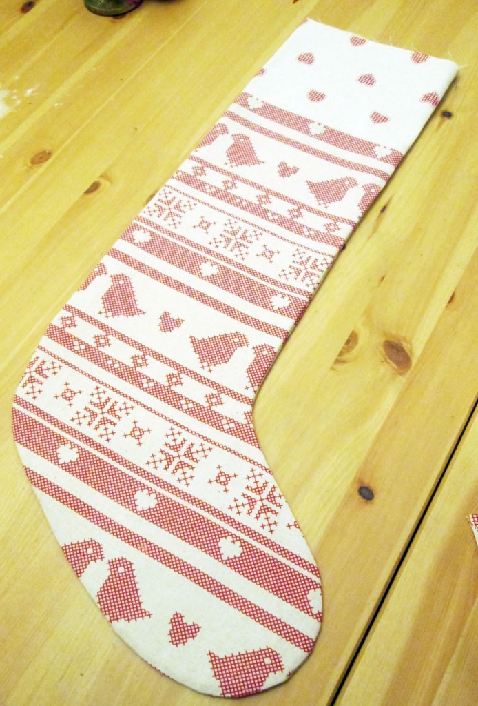 how to make a fabric stocking with cuff