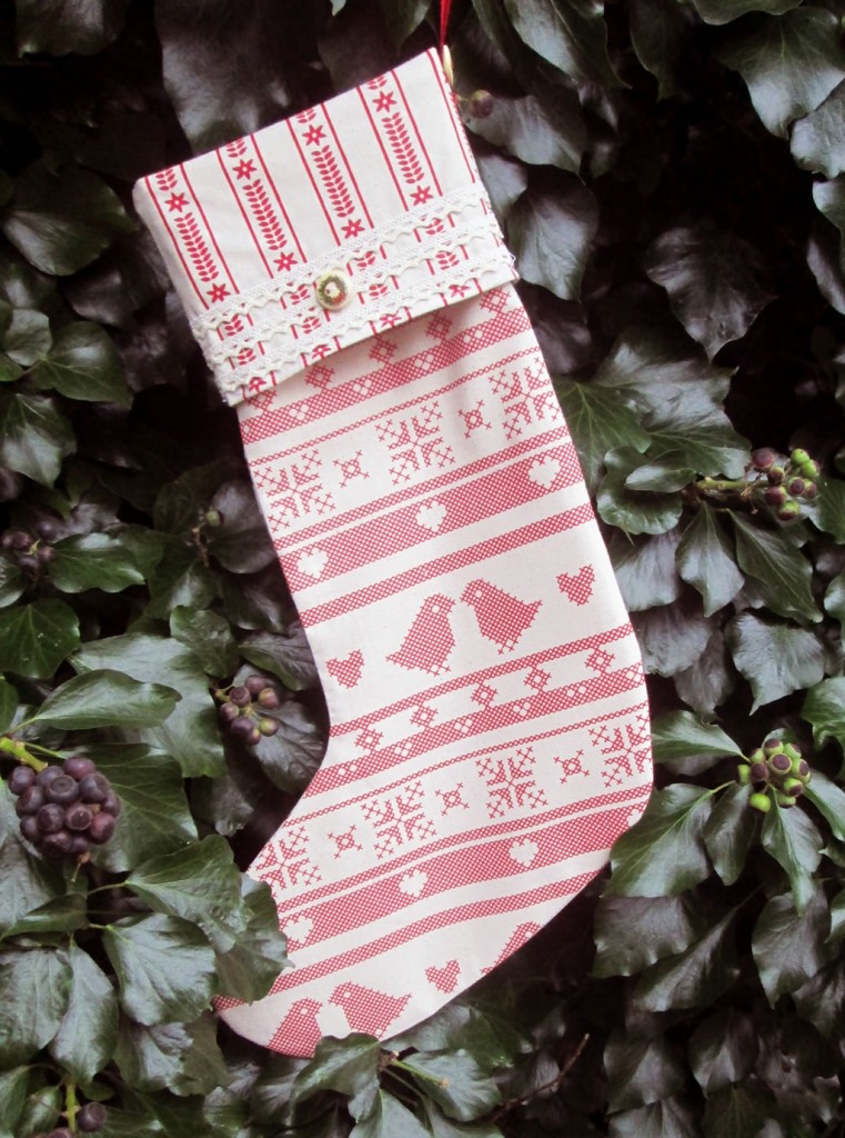 how to make a fabric stocking with cuff