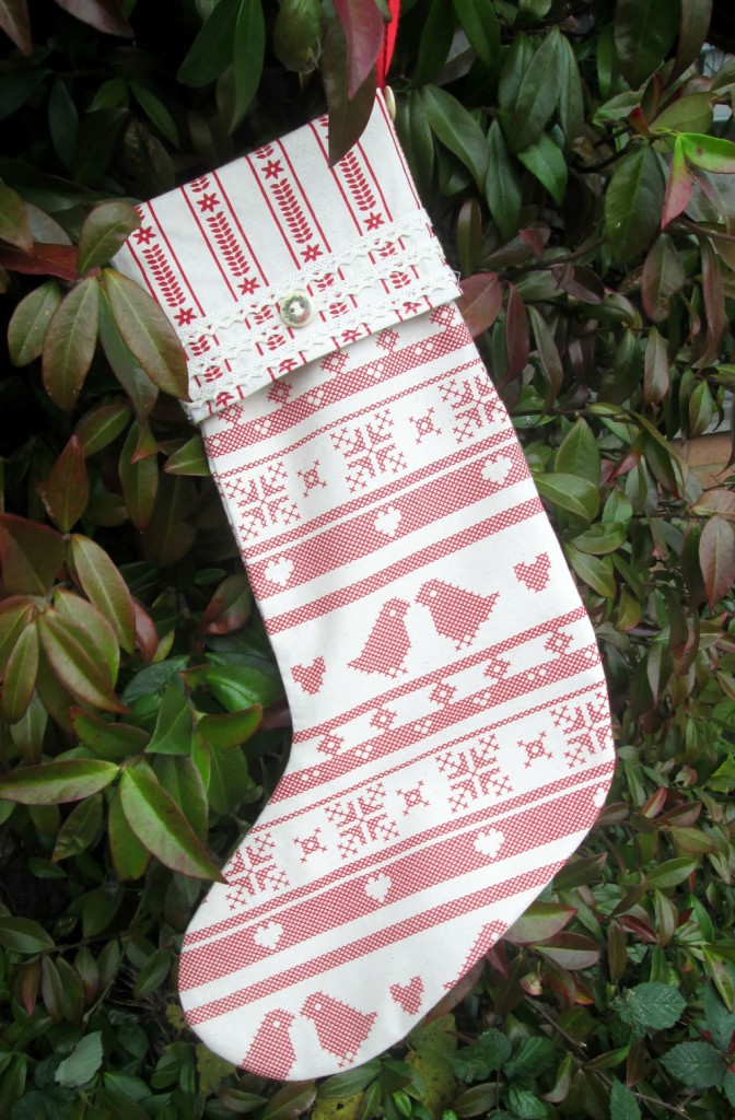 how to make a fabric stocking with cuff