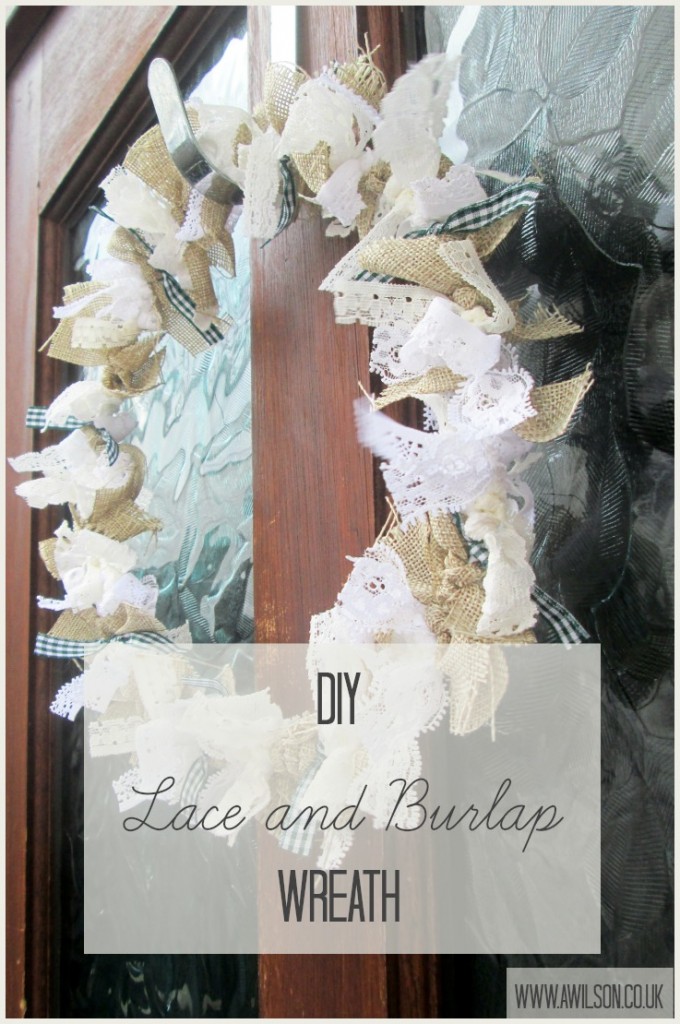 burlap and lace wreath tied wreath