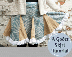 collage godet skirt