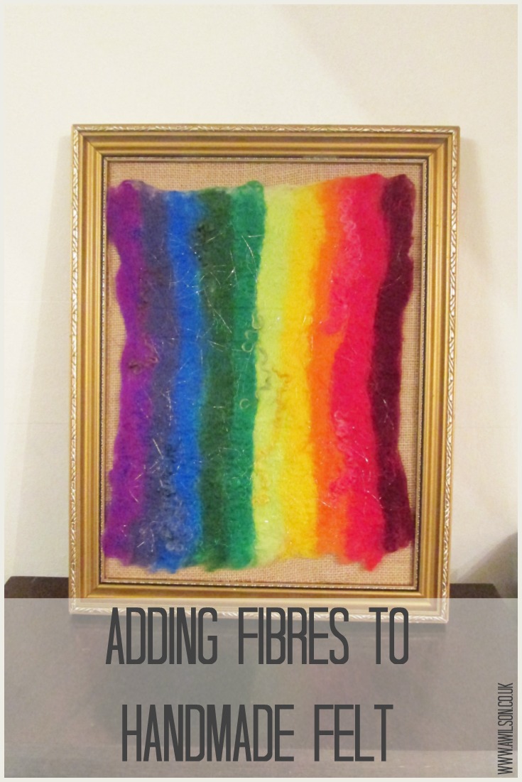 adding fibres to handmade felt