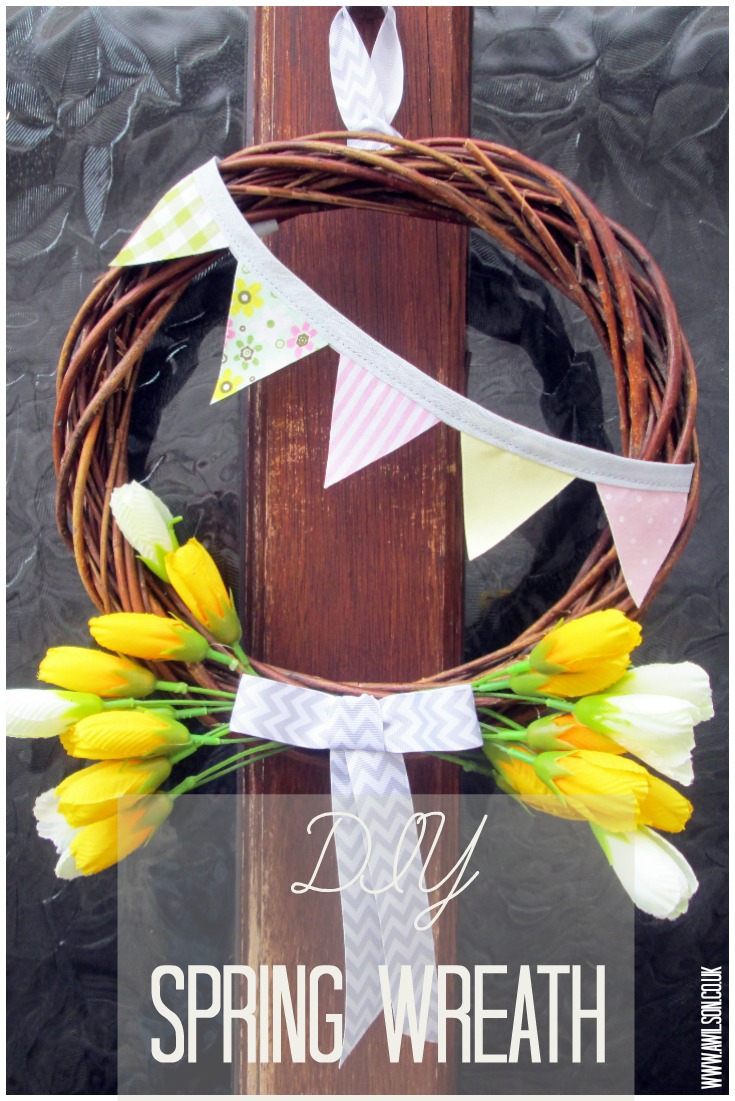 how to make a spring wreath with bunting