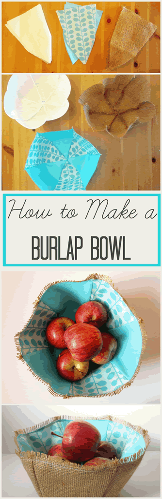 how to make a burlap fabric bowl