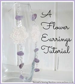 collage crocheted flower earrings