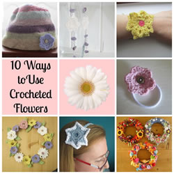 collage crocheted flower uses