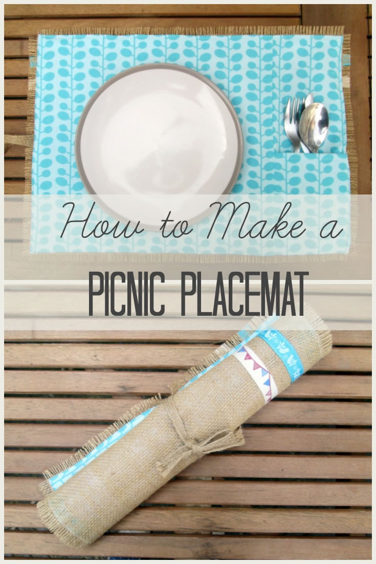 how to make a burlap picnic placemat