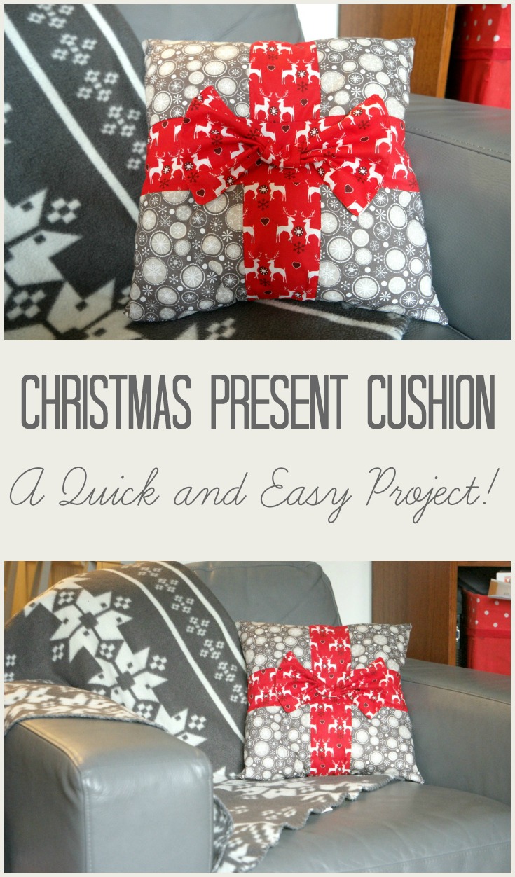 how to sew christmas cushion present tutorial diy