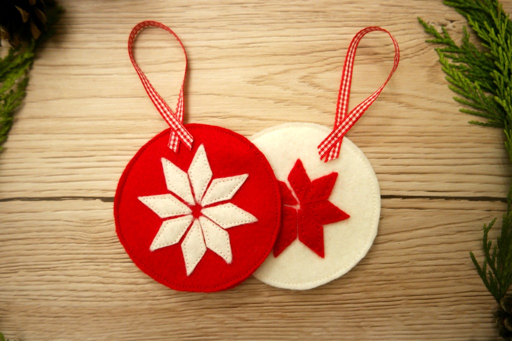 diy scandinavian style christmas decorations felt bauble star