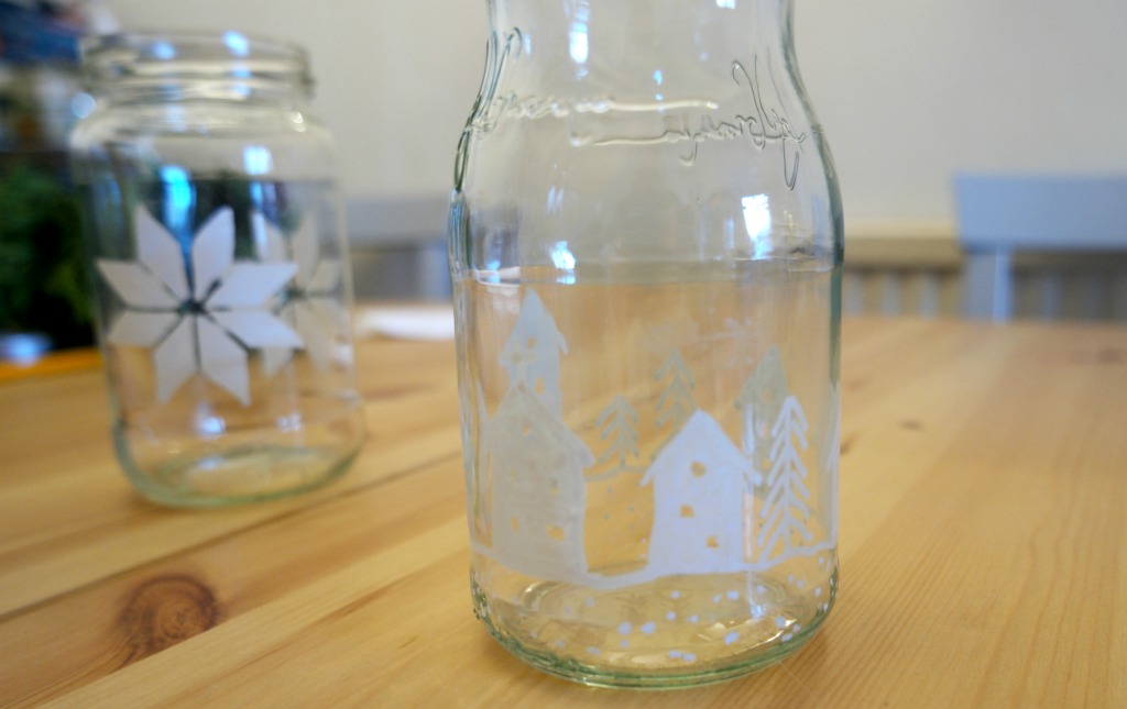 DIY decorated glass jars chalkola chalk pens chalk markers