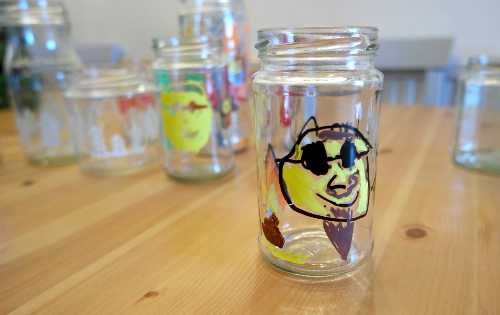 DIY decorated glass jars chalkola chalk pens chalk markers