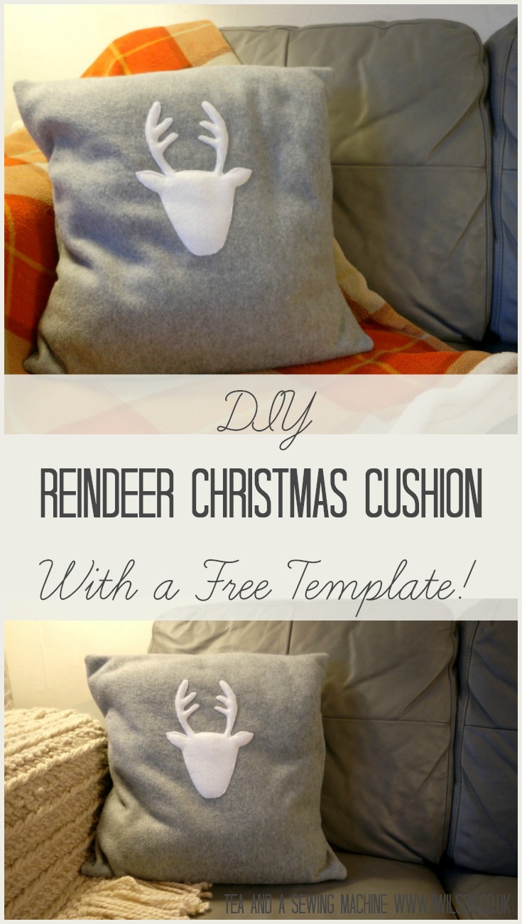 diy reindeer christmas cushion tutorial