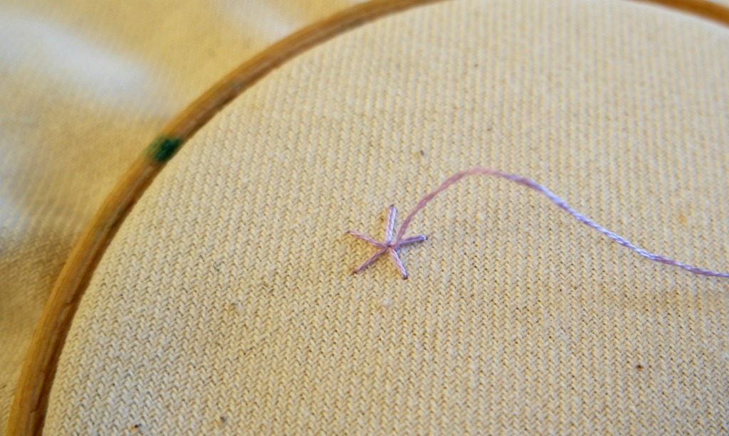 woven wheel stitch 