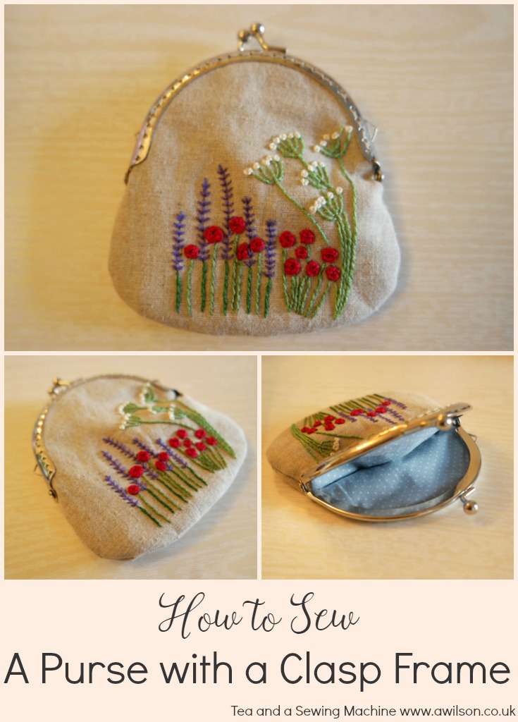 how to sew in a purse with a clasp frame