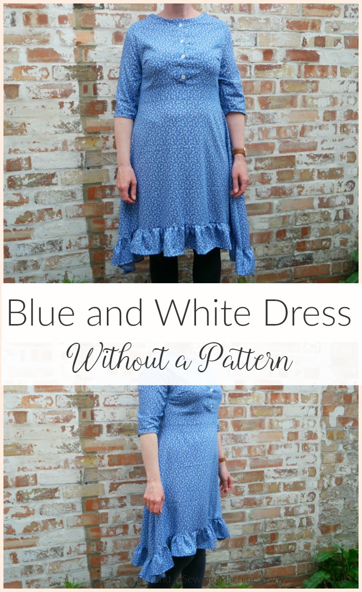 blue and white dress without a pattern