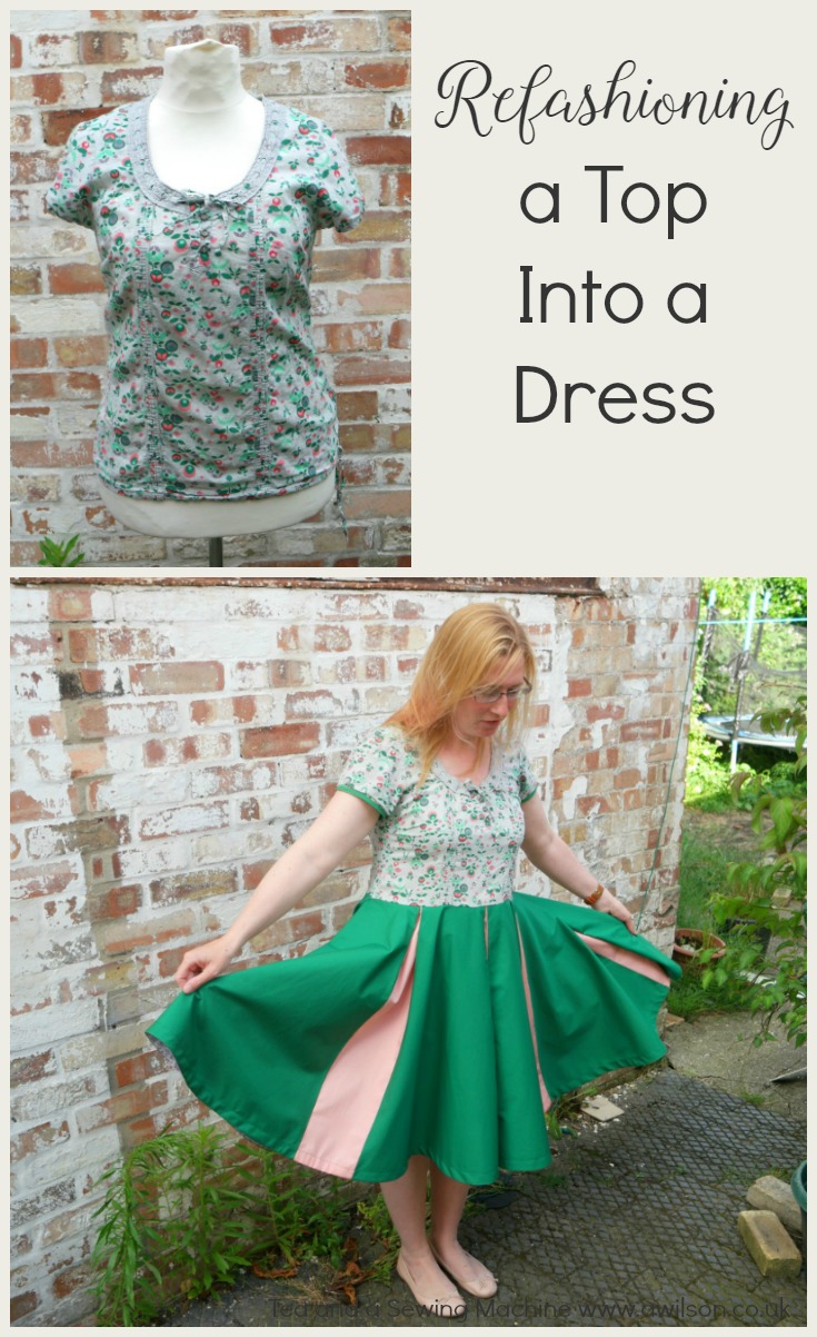 how to refashion a top into a dress 