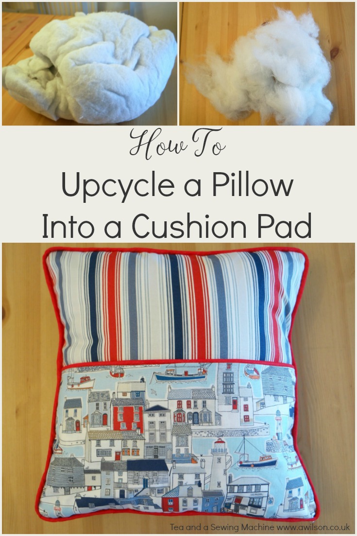 how to upcycle an old pillow into a cushion pad