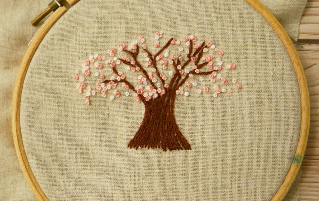 cherry blossom embroidery tutorial hoop art french knots