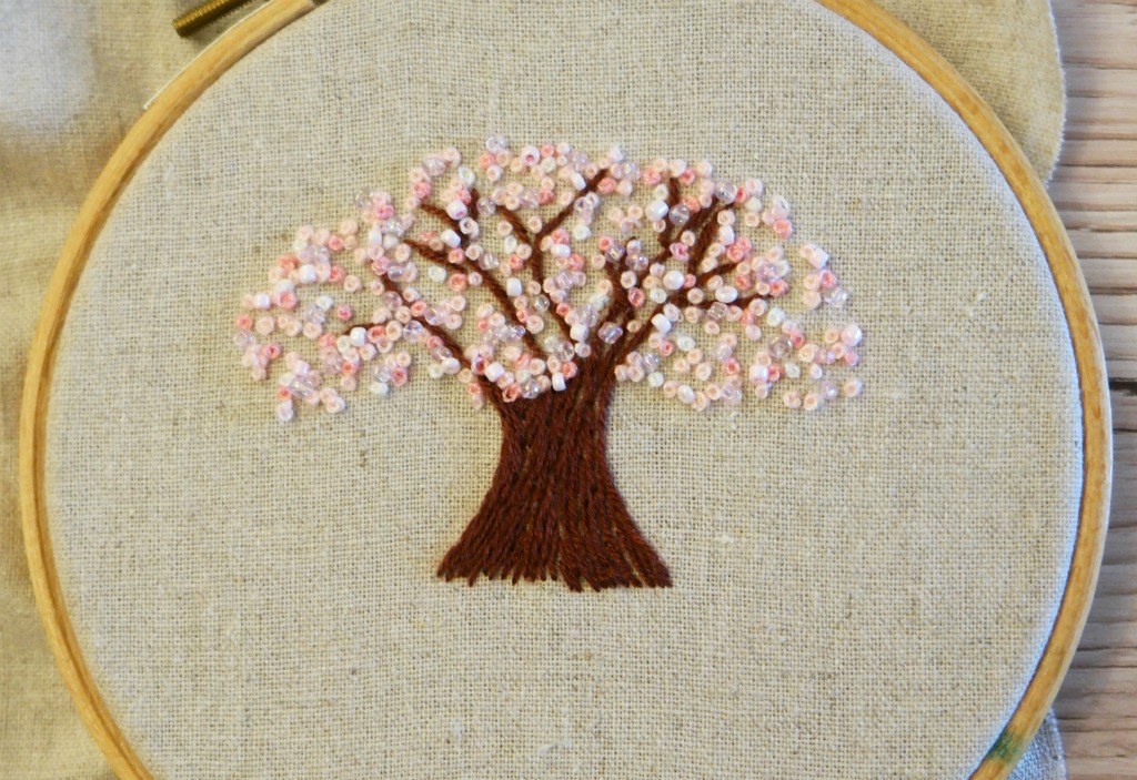 cherry blossom embroidery tutorial hoop art french knots