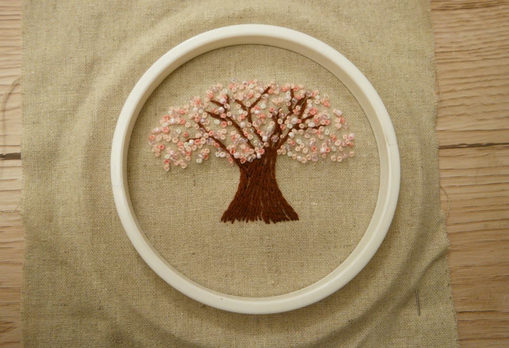 cherry blossom embroidery tutorial hoop art french knots